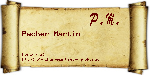 Pacher Martin névjegykártya